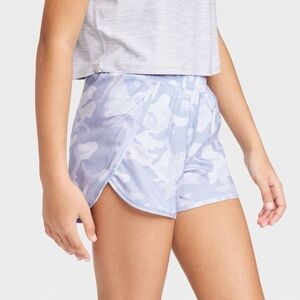 NWT All In Motion Youth Gray Camo Girls Shorts